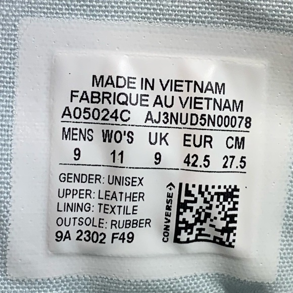 ⚪[NEW] CONVERSE CHUCK TAYLOR ALL STAR 70 HI WHITE OUT LEATHER MENS SHOES SIZE 9⚪ - Picture 8 of 8